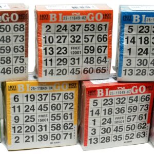 Bingokaarten pak 500 stuks 7 kleuren ass