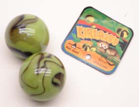 102089 2 Kinkajou knikkers 50mm 4087 - Afbeelding 1