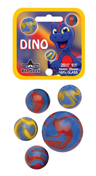 102444 2 Dino knikkers 42mm 4053 - Afbeelding 1
