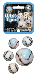 102445 20+1 White tiger knikkers 4149 - Afbeelding 1