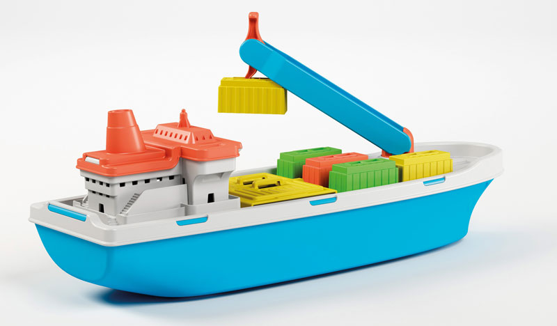 105056 Vrachtschip met containers 40 cm. 837 - Afbeelding 1
