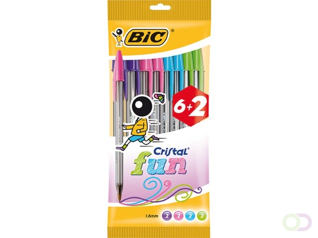120034 6+2 gratis Bic Cristal Fun pennen - Afbeelding 1