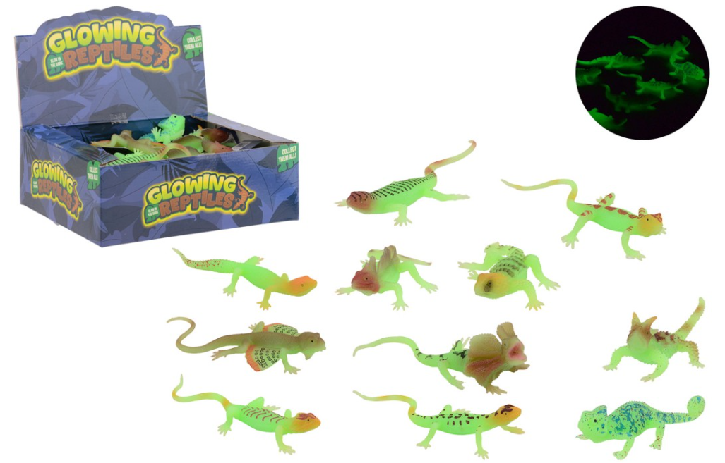 340106 24 glow in the dark reptielen disp.26140 - Afbeelding 1