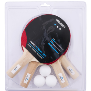 4 tafeltennisbats en 3 ballen 040209