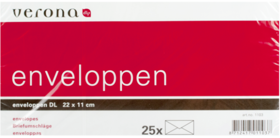 424121 25 envelop DL 110x220mm verona - Afbeelding 1