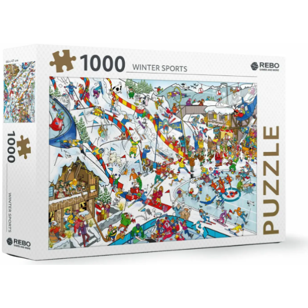 Rebo puzzel 1.000 st. Winter Sports - Afbeelding 1