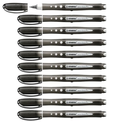 590091 10 Stabilo Worker zw.schrijvend 2019/46 - Afbeelding 1