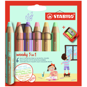 6 Stabilo woody 3 in 1 potlood 8806-3