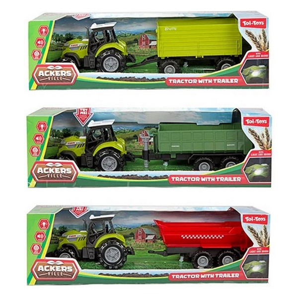 Tractor met trailer 3  per stuk. 28114Z - Afbeelding 1
