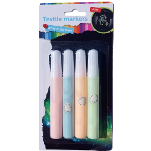 4 Textielstiften Glow in te dark 47113A