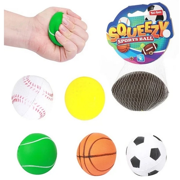 24 Squeezy sportballen 6 cm 35485Z - Afbeelding 1