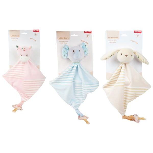 Baby knuffeldoek met lus soft 3 per stuk72729Z - Afbeelding 1
