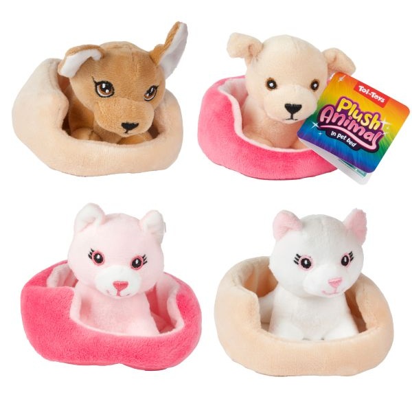 16 pluchen honden/katten 75158Z - Afbeelding 1