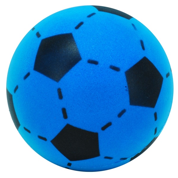 Voetbal schuimrubber blauw/zwart 20 cm. - Afbeelding 1