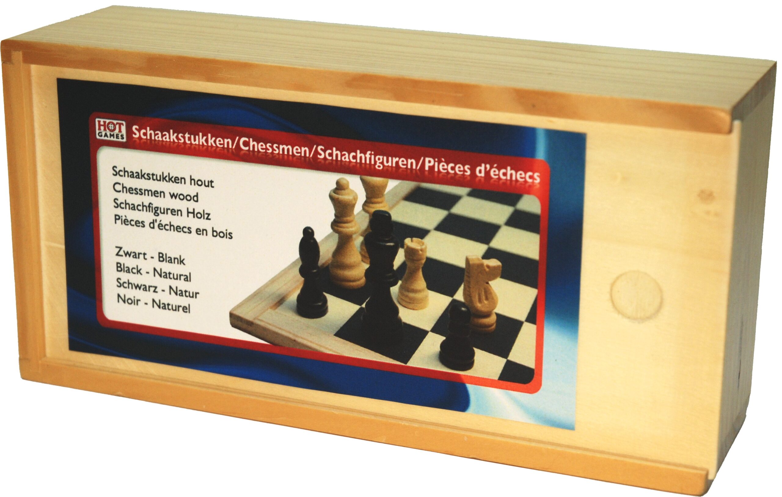 650000 Schaakstuk.77 mm.Staunt.3 blank/zw.kist - Afbeelding 1