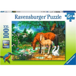 Ravensburger puzzel Idylle bij de vijver - Legpuzzel - 100 stukjes